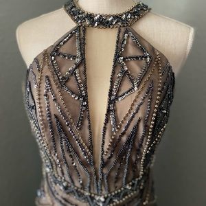 High Neck Beaded Gown by Jovani